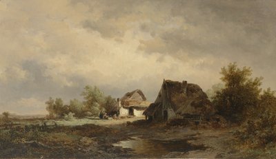 Landscape with Huts on the Heath by Remigius Adrianus Haanen